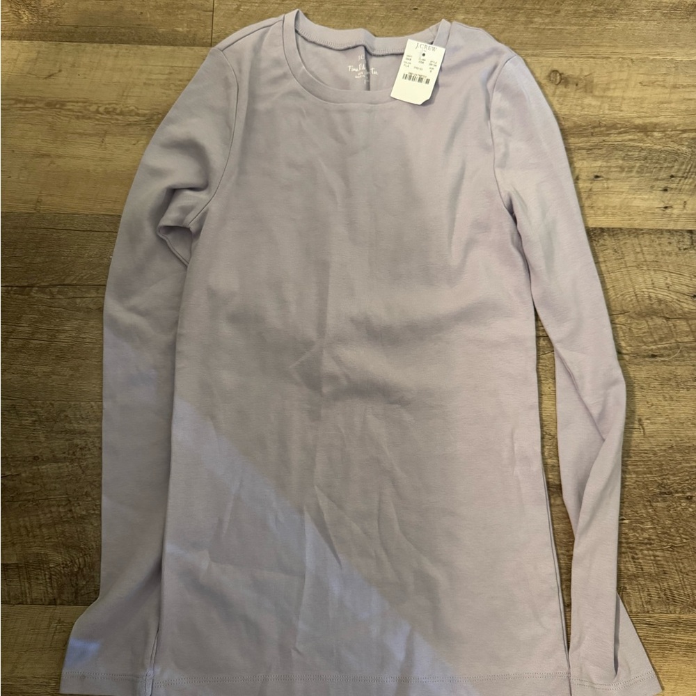 J. Crew Gray Fitted Long Sleeve Tee